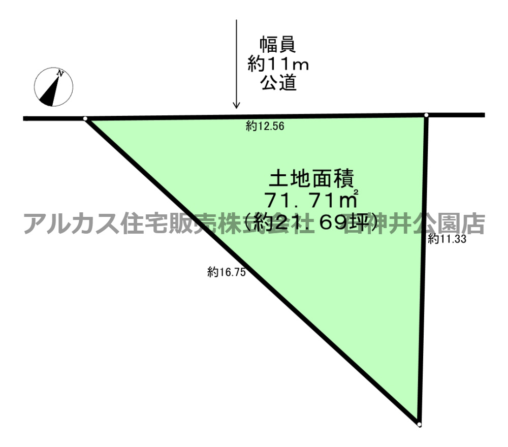 昭島市東町３丁目　土地　青梅線　西立川の区画図