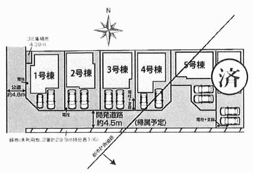 平塚市河内2期　新築戸建全6棟　1号棟の区画図