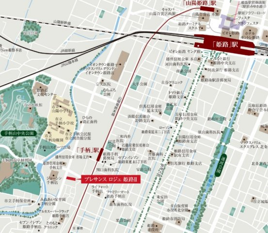 【地図】 | プレサンスロジェ姫路Ⅱ