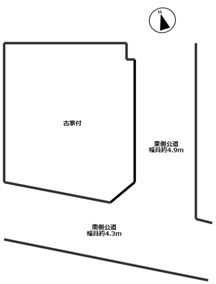 【土地図】 | たつの市神岡町上横内　古家付き売土地