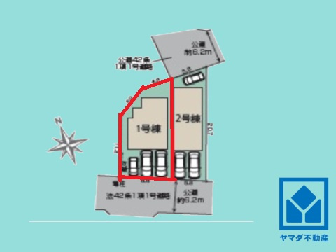 大津市下阪本２丁目　1期　1号棟の区画図