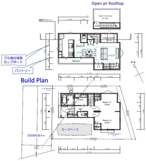 【土地図＋建物プラン例】 | 昭島市拝島町３丁目建築条件付売地