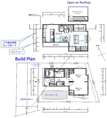 【土地図＋建物プラン例】 | 昭島市拝島町３丁目建築条件付売地