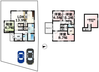 【間取り】 | 唐崎４丁目　２号地