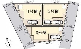 さいたま市大宮区三橋　第5　新築一戸建て　リーブルガーデン　03の区画図|3号棟