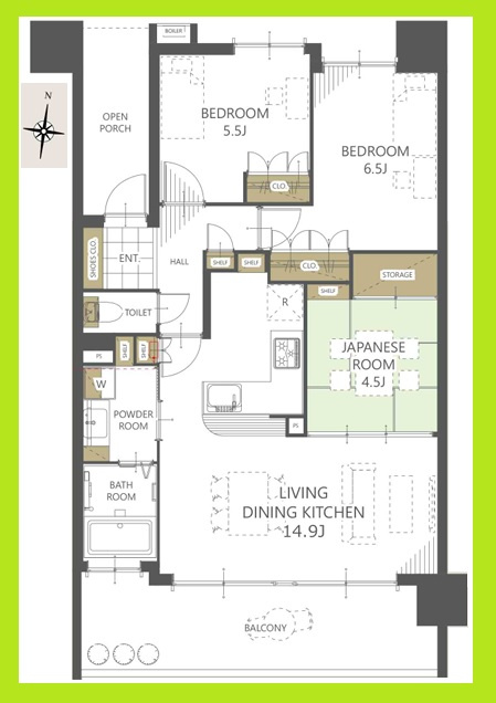 名古屋市港区品川町１丁目の中古マンションの間取り|◇３ＬＤＫ◇