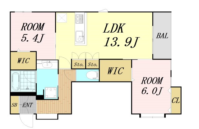 内代レジデンスサウス　仲介手数料無料の間取り