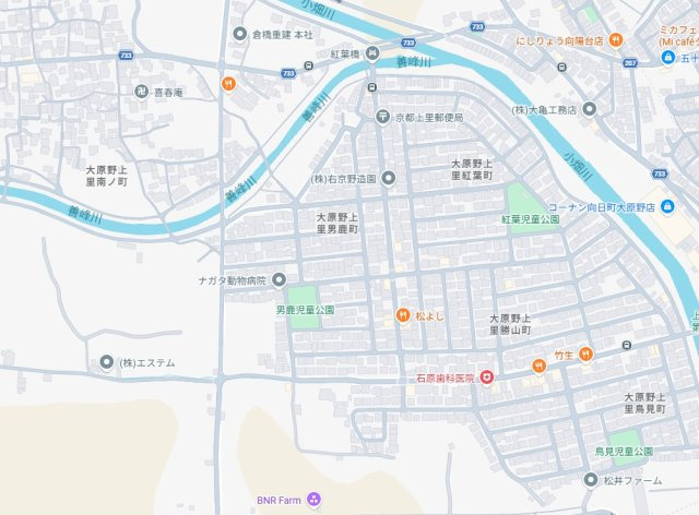 ★京都市西京区大原野上里男鹿町　第1期　新築一戸建ての地図