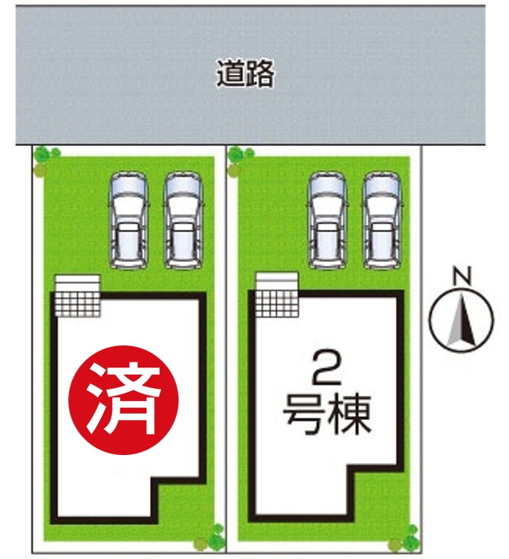 ★京都市西京区大原野上里男鹿町　第1期　新築一戸建ての区画図|全2区画