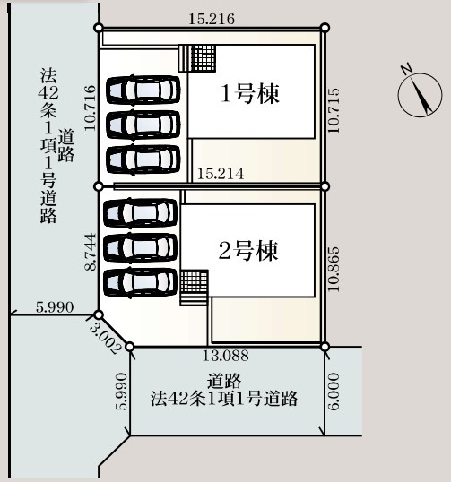 Cradle garden　本庄市小島第6の区画図|図面と現況が異なる場合、現況を優先とします。【1号棟】
