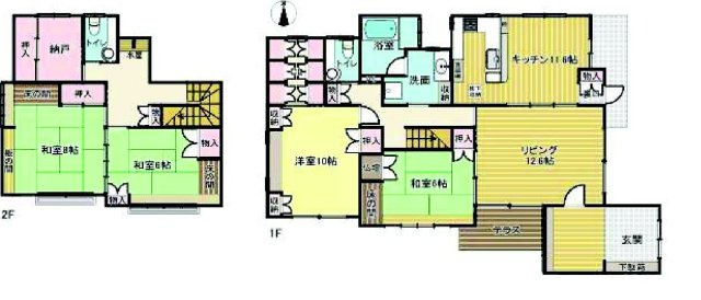 前橋市日吉町2丁目　中古住宅の間取り|収納充実♪南向きの4LDKで陽当たり良好な間取りです！
土地面積256.49㎡、建物面積112.61㎡で十分な広さです！収納充実♪南向きの4LDKで陽当たり良好な間取りです！
土地面積256.49㎡、