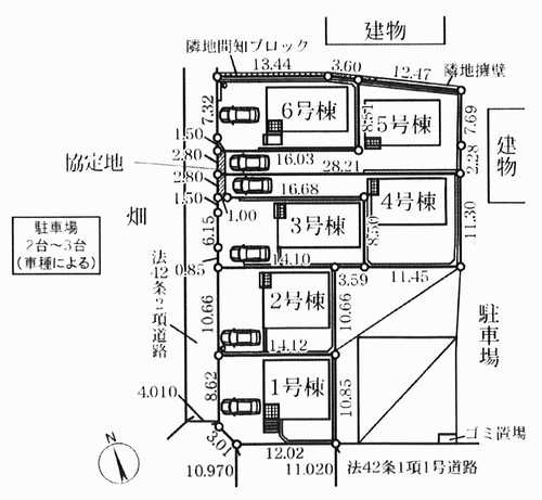 綾瀬市早川第6　新築戸建全6棟の区画図