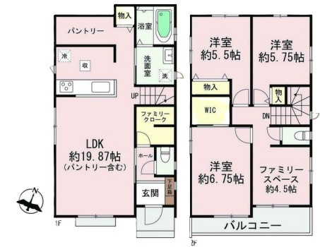 須磨区多井畑筋替道　新築戸建ての間取り