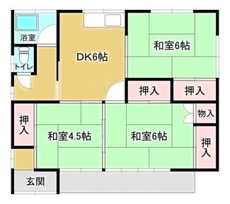 【間取り】 | 国分寺町字迫田　借家戸建