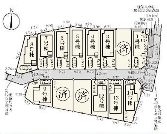 市川市真間５丁目の区画図