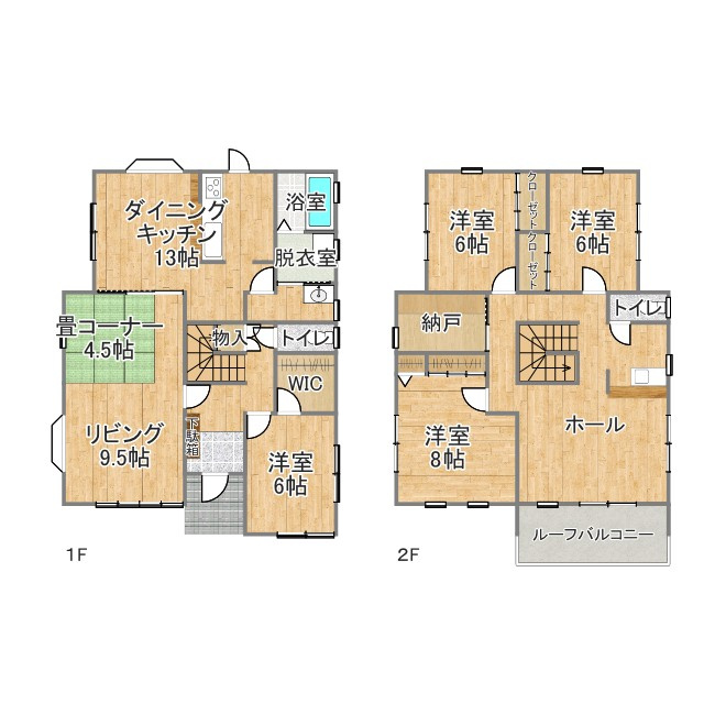 売中古戸建　中央区上島六丁目の間取り|ご家族それぞれのプライベート空間をしっかり確保できます。