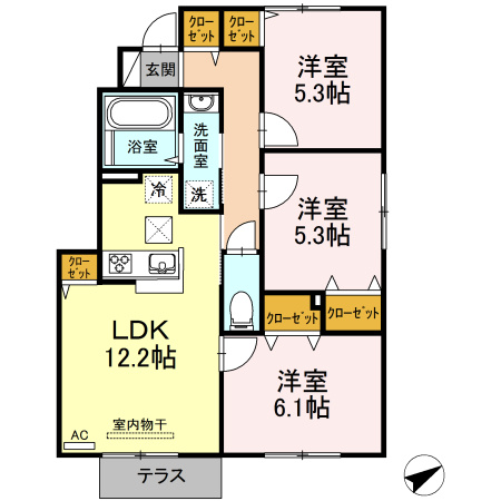 D-roomグリーンヒルズ の間取り