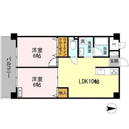 大阪市鶴見区今津中２丁目の賃貸マンションの間取り