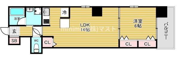 Broad阿倍野阪南町Residenceの間取り