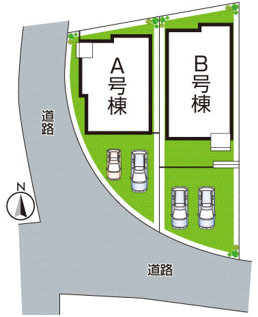 神戸市須磨区多井畑筋替道　新築一戸建ての区画図|全２区画