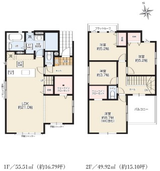 【間取り】 | 佐倉市中志津19期　2号棟　新築戸建て | 間取り図