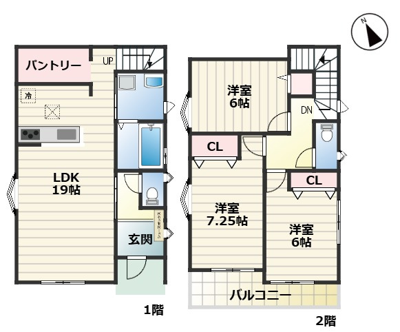 ハートフルタウン西区枇杷島｜名古屋市の戸建ならホームアップの間取り