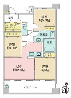【間取り】 | キングスクエア北大阪パークフェリスⅠ番館
