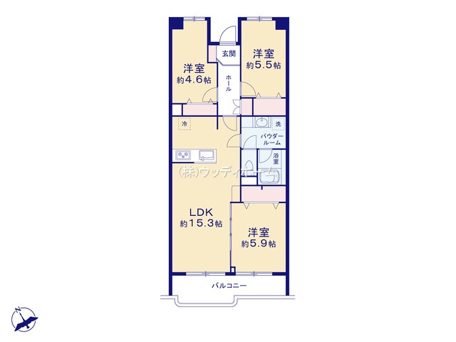 越谷ファミリータウンA棟　中古マンションの間取り