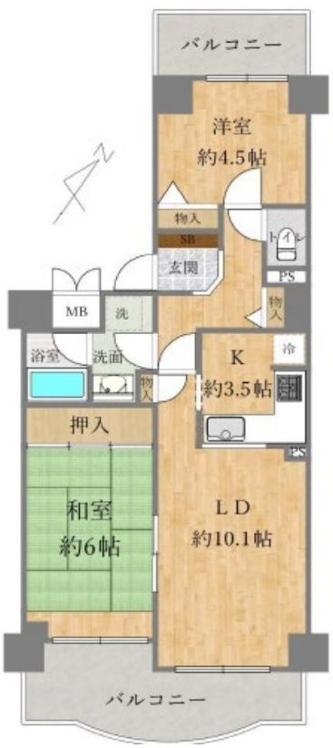 高取台ロイヤルマンションの間取り