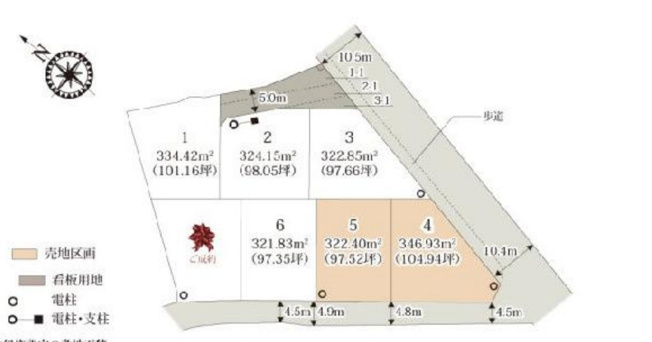 【土地図】 | 本庄市東五十子　売地　全6区画　　1号地