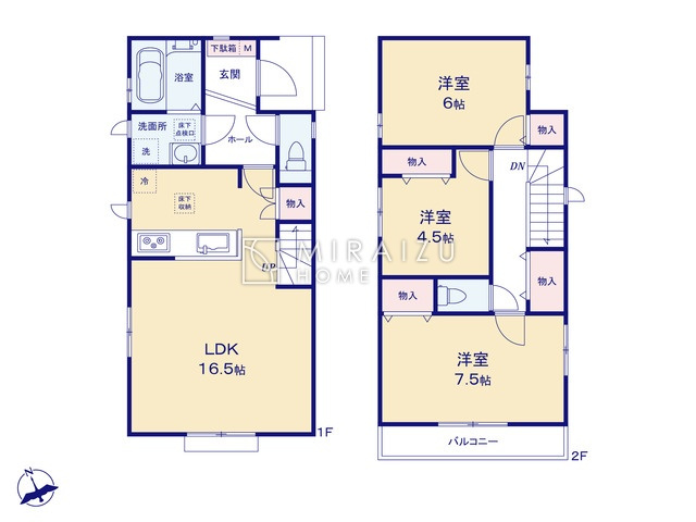 【間取り】 | 陽の光をたっぷりと浴びながら気持ち良く生活が出来ます。夢のマイホーム、夢ではなく実現出来ます！見学・ご相談等、お気軽にご連絡下さい。