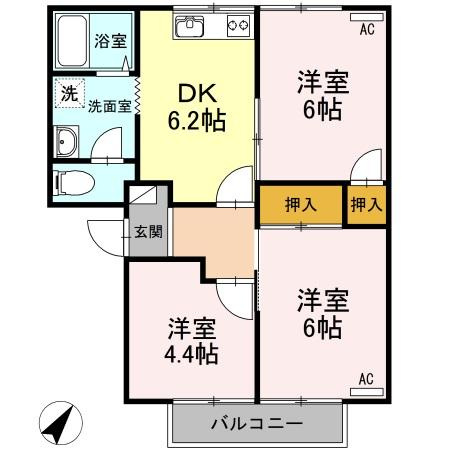 サンライズ富士 B棟の間取り