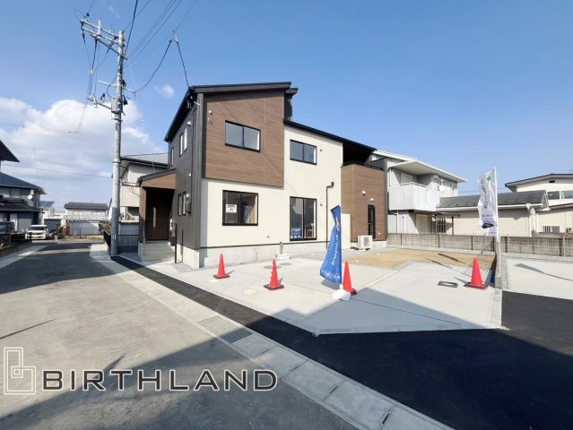 新築戸建・新築建売　福島市笹木野天戸畑　野田小・野田中の外観|〈1号棟〉完成済みなのでいつでも内覧可能です♪お気軽にお問い合わせください！