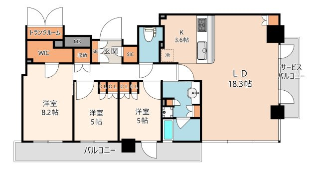 【間取り】 | ブランズタワー・ウェリス心斎橋ＮＯＲＴＨ