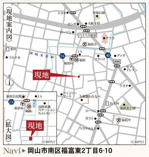 【地図】 | リーブルガーデン岡山南区福富東 (全2棟)