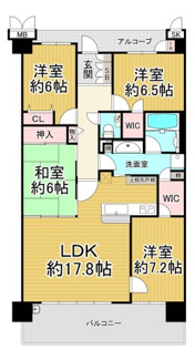 【間取り】 | マークスタウン・グランフィーネ川西　8階