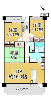 【間取り】 | プレシアス清和台中央　3階