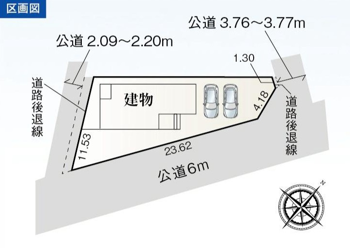東海市養父町横枕54-1、55-1『仲介手数料無料』新築戸建ての区画図
