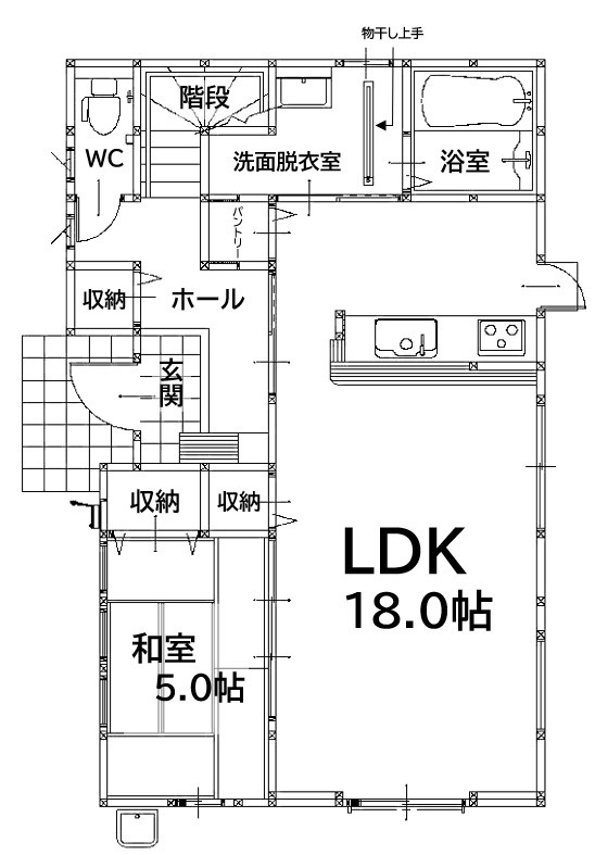 直方市大字感田14期1号棟の間取り