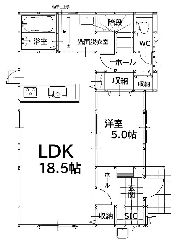 直方市大字感田14期2号棟の間取り