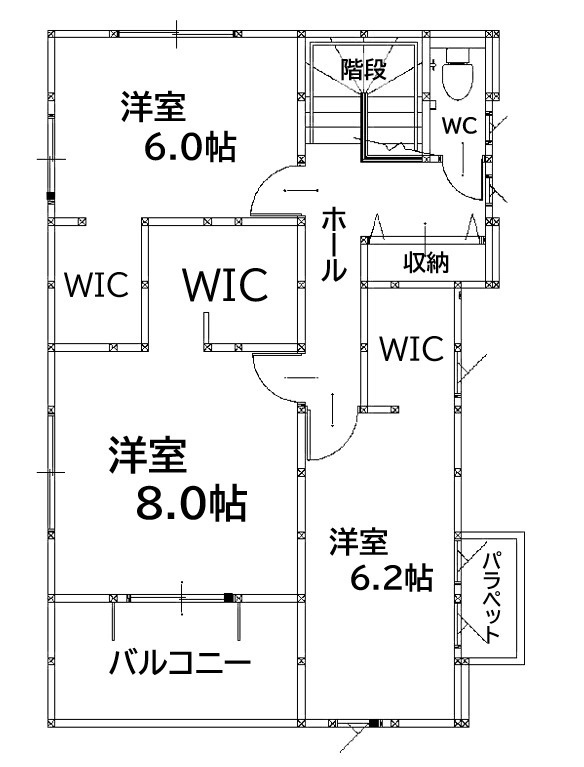 直方市大字感田14期2号棟の間取り