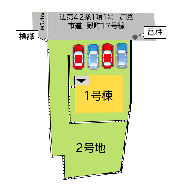 直方市殿町3期1号棟の区画図