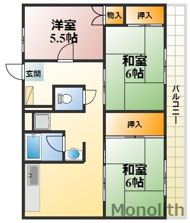 ビレッジハウス草部7号棟の間取り