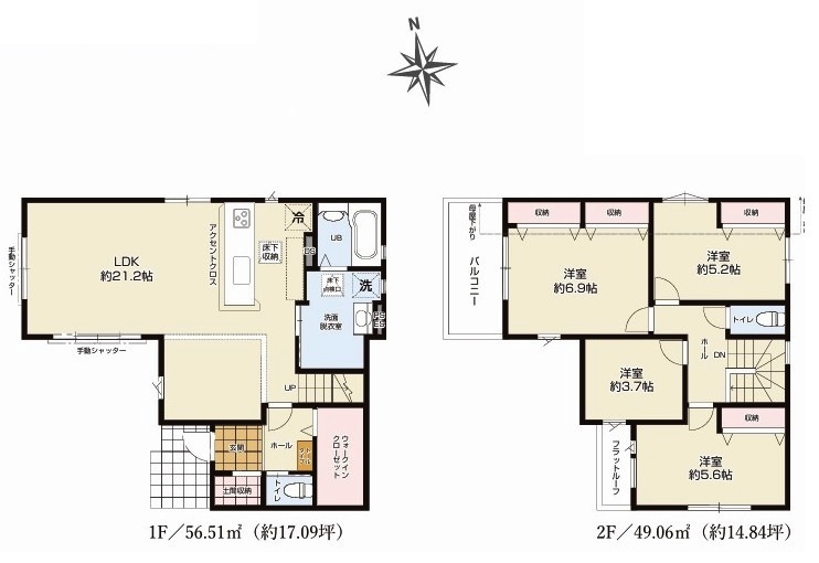 川越市吉田　新築分譲　東武東上線『霞ヶ関駅』徒歩12分　【上戸小学区】の間取り