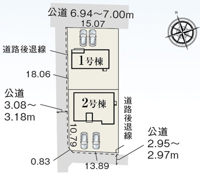 【区画図】 | 浜松市中央区舞阪町弁天島 新築一戸建て 1号棟 | 1号棟の区画図です