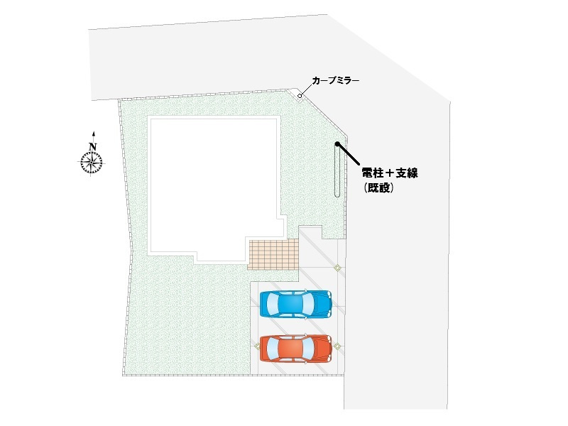【比企郡滑川町月輪1号棟 区画図】カースペース2台分ございます。