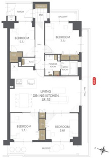 【間取り】サーパス若草町 