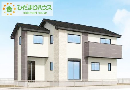 日立市東大沼町11期　新築戸建　3号棟の外観パース|スタイリッシュな外観です(^^)/