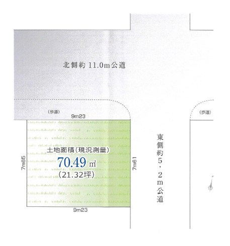 練馬区大泉学園町7丁目　北東角地　限定1棟の区画図|開放感溢れる北東角地♪