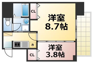【間取り】 | ヴィラ・セレーノ玉造本町　仲介手数料無料